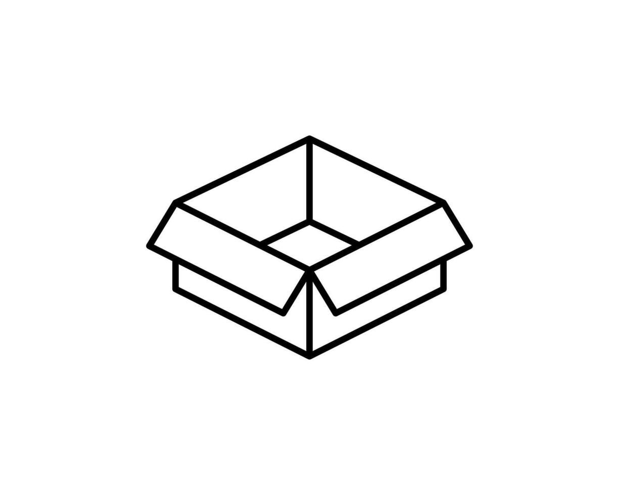 Delivery packaging icon. Cargo cardboard box icons. Carton package sign from line geometric shapes. vector