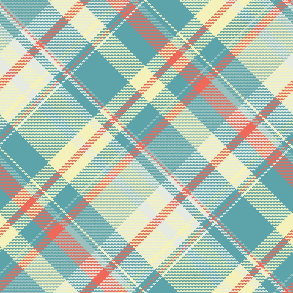 Pure tartan background textile, geometry fabric check plaid. Blank texture seamless pattern in cyan and light colors. vector