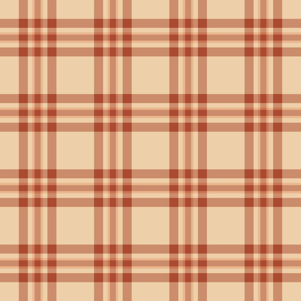 Contemporary texture background check, production textile seamless . Chic plaid pattern fabric tartan in orange and light colors. vector