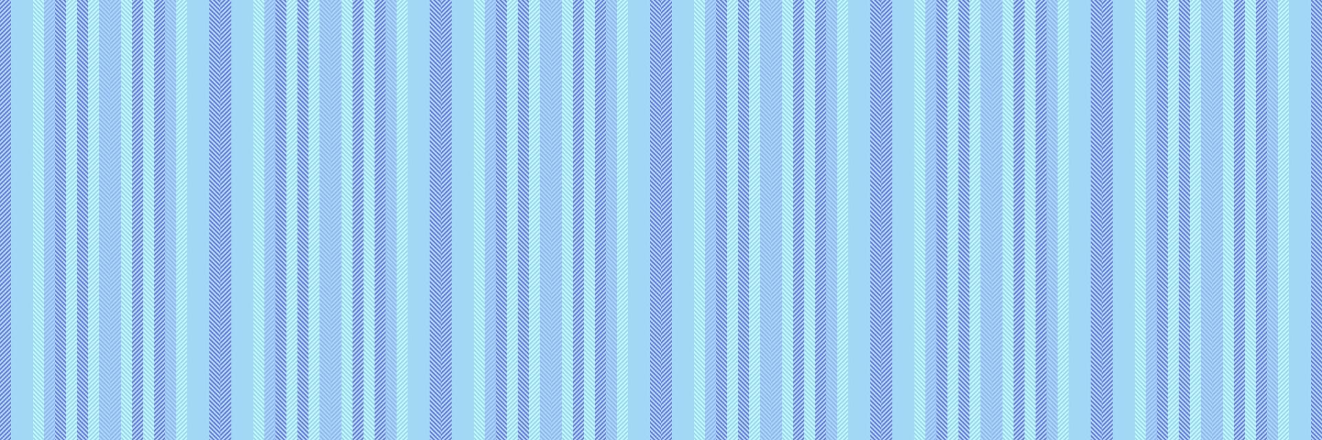 Fiber stripe seamless textile, fabric vertical fabric lines. Border background pattern texture in cyan and blue colors. vector