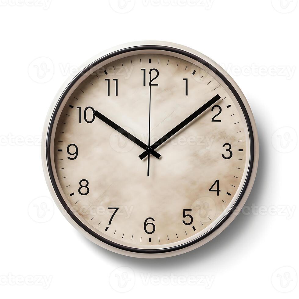 Wall clock isolated on white background with clipping path. Time concept photo