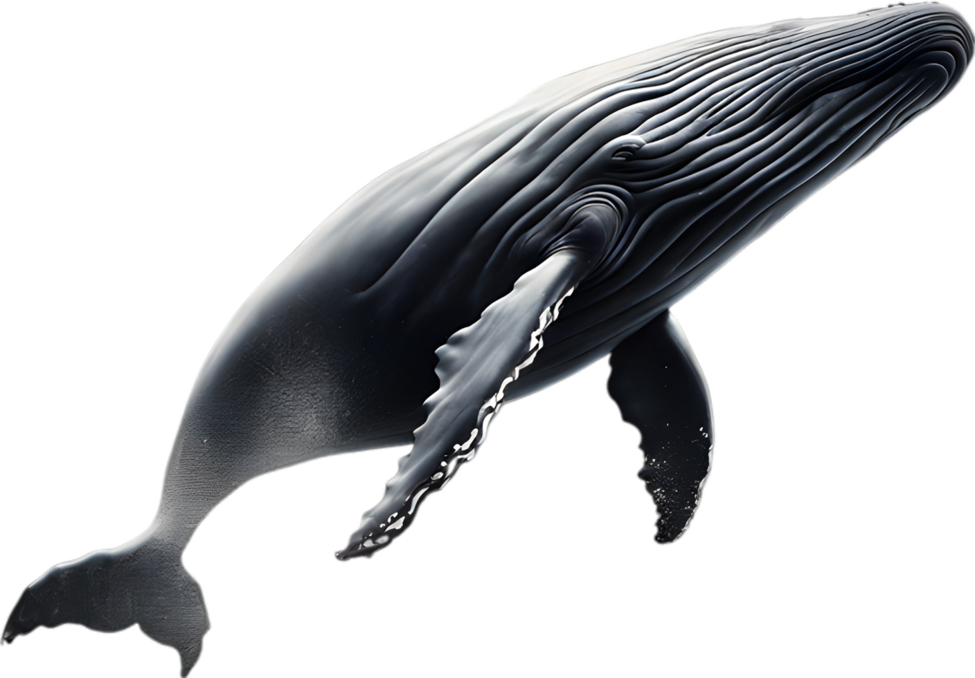 Close-up painting of a whale. Ai-Generated png