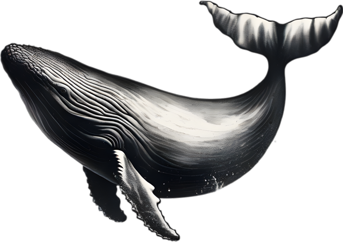 Close-up painting of a whale. Ai-Generated png