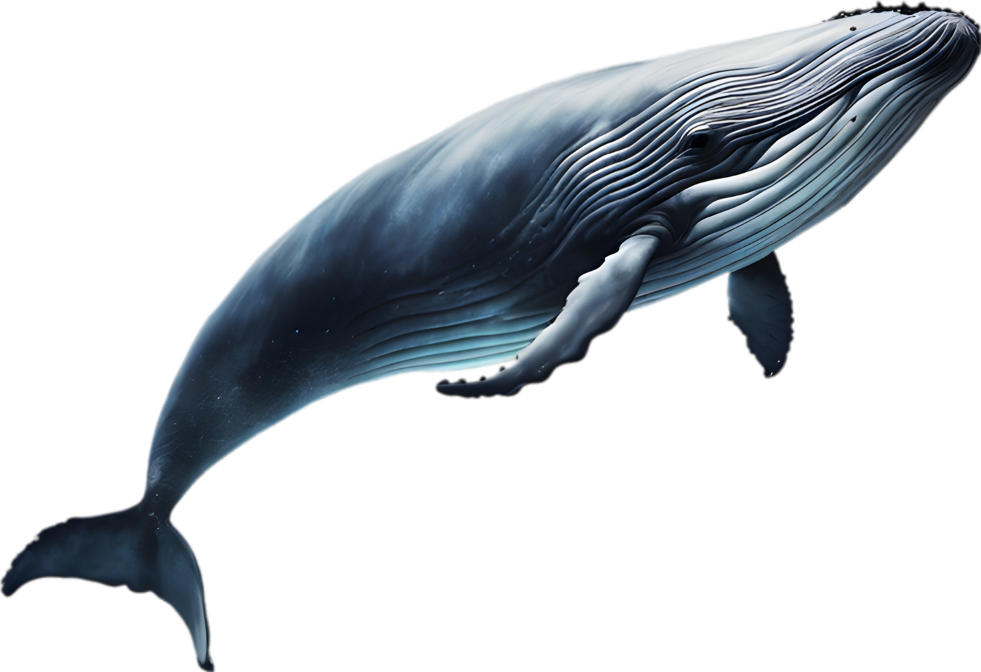 Close-up painting of a whale. Ai-Generated png