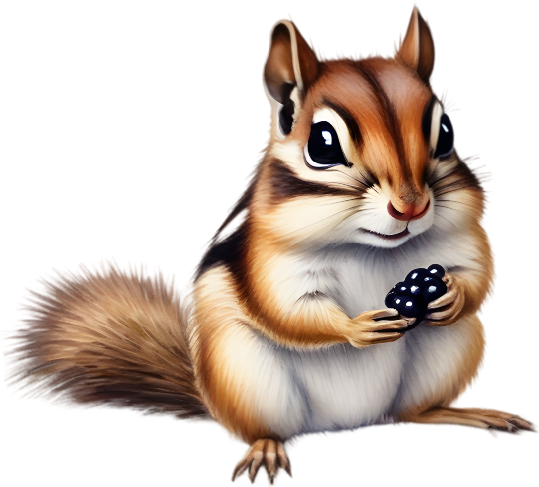 Watercolor painting of a cute chipmunk. Ai Generate png