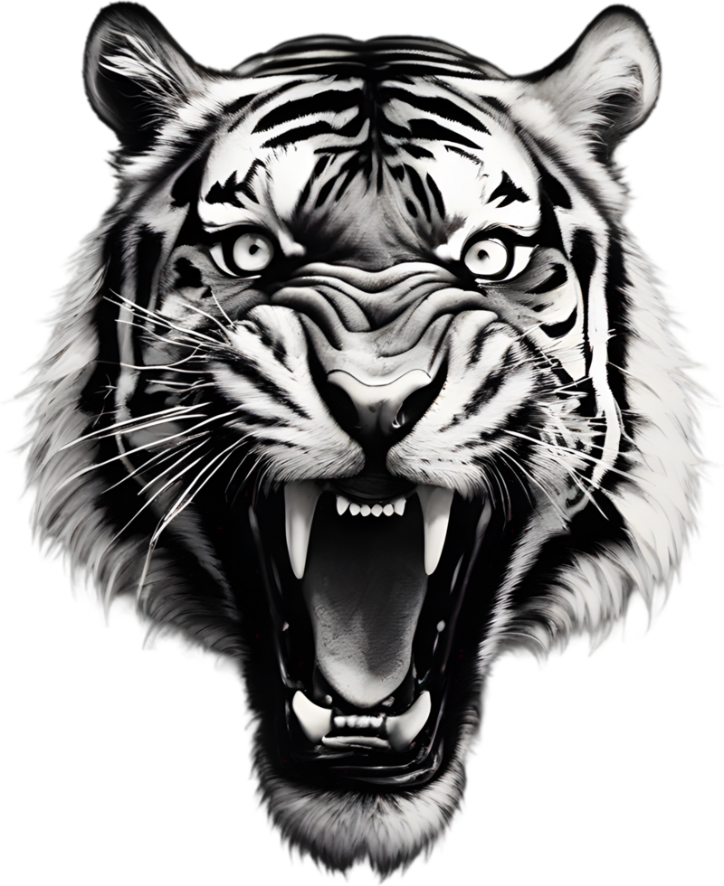 Close-up painting of a tiger. Ai Generate png
