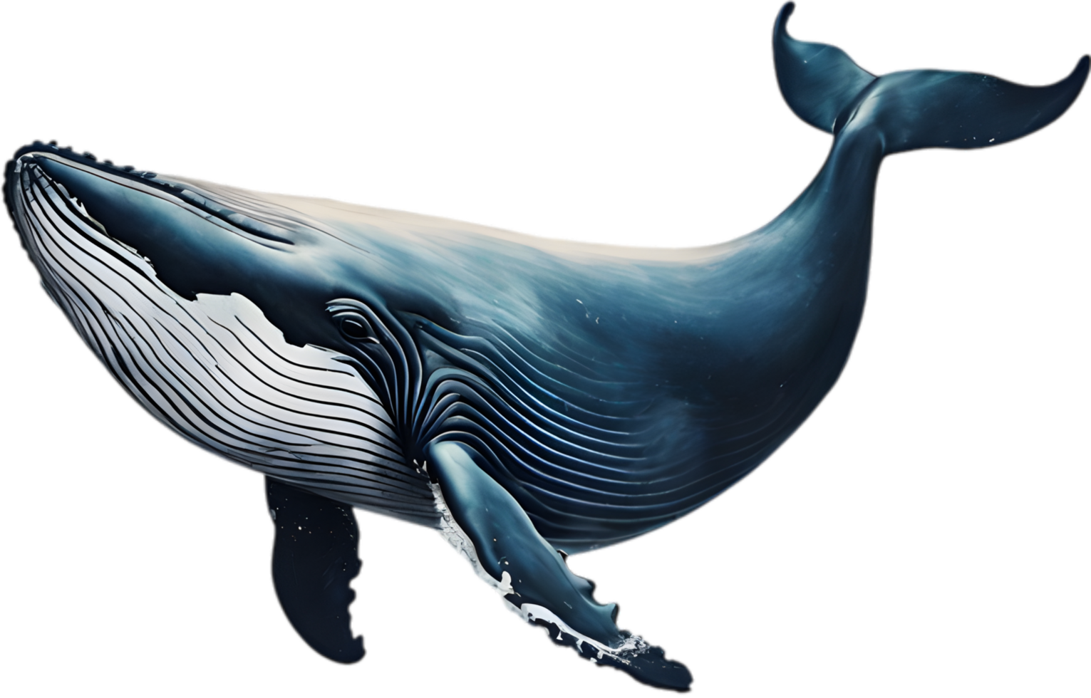 Close-up painting of a whale. Ai-Generated png