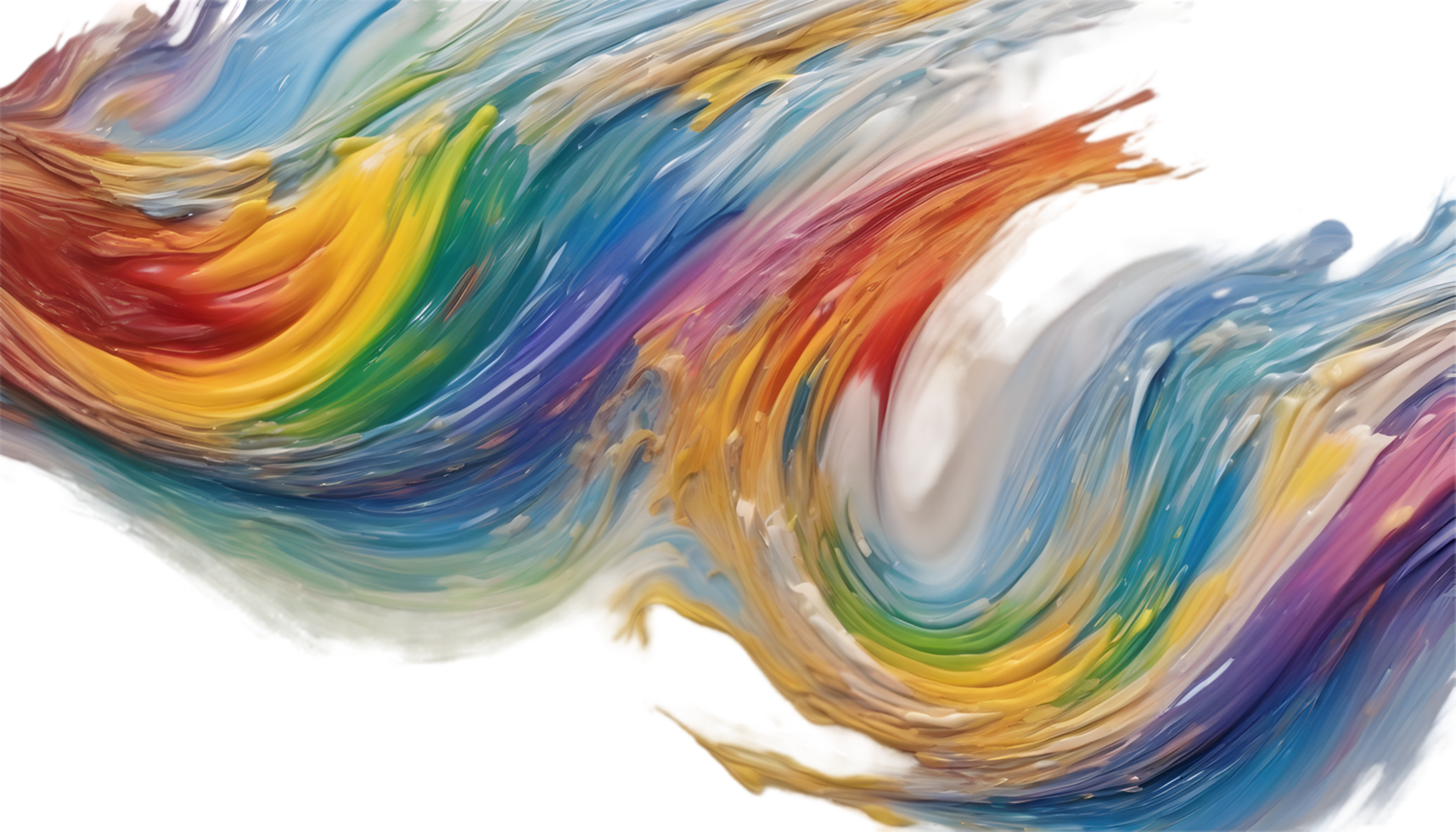 Rainbow wave oil painting using brush technique. Ai-Generated png