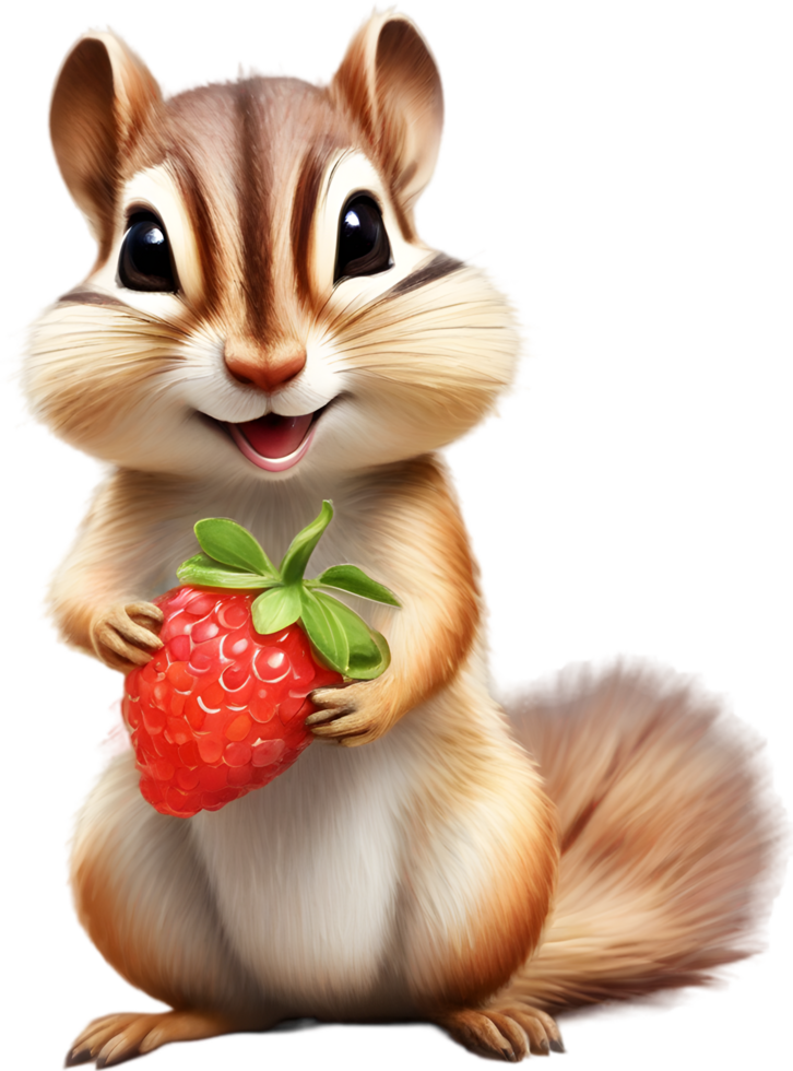 Watercolor painting of a cute chipmunk. Ai Generate png