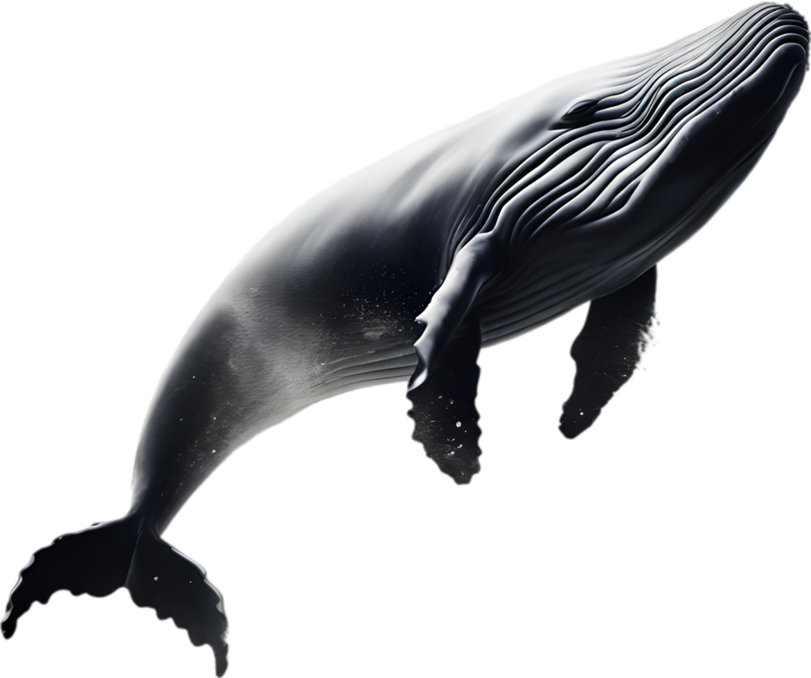 Close-up painting of a whale. Ai-Generated png