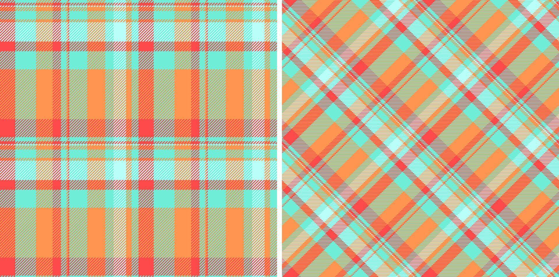 Plaid texture seamless of check pattern fabric with a textile background tartan . Set in novelty colors for stylish poncho outfits. vector