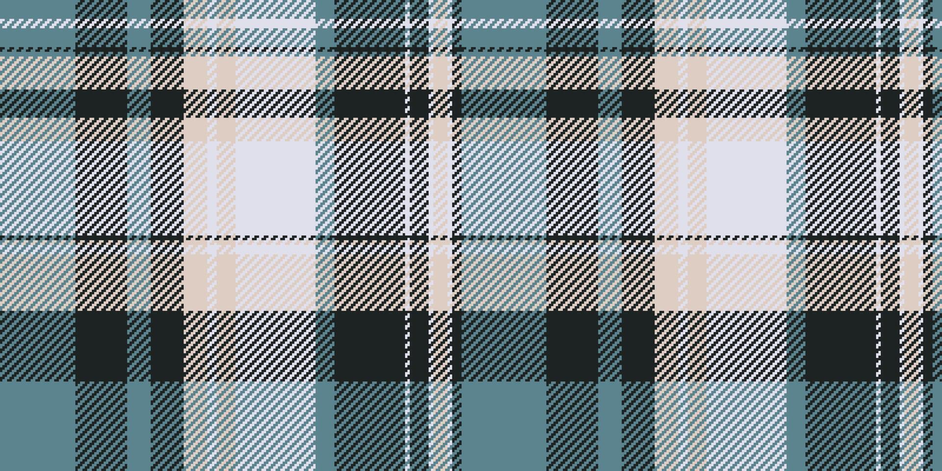 Decor pattern plaid, idea seamless fabric tartan. Celtic background check texture textile in black and cyan colors. vector