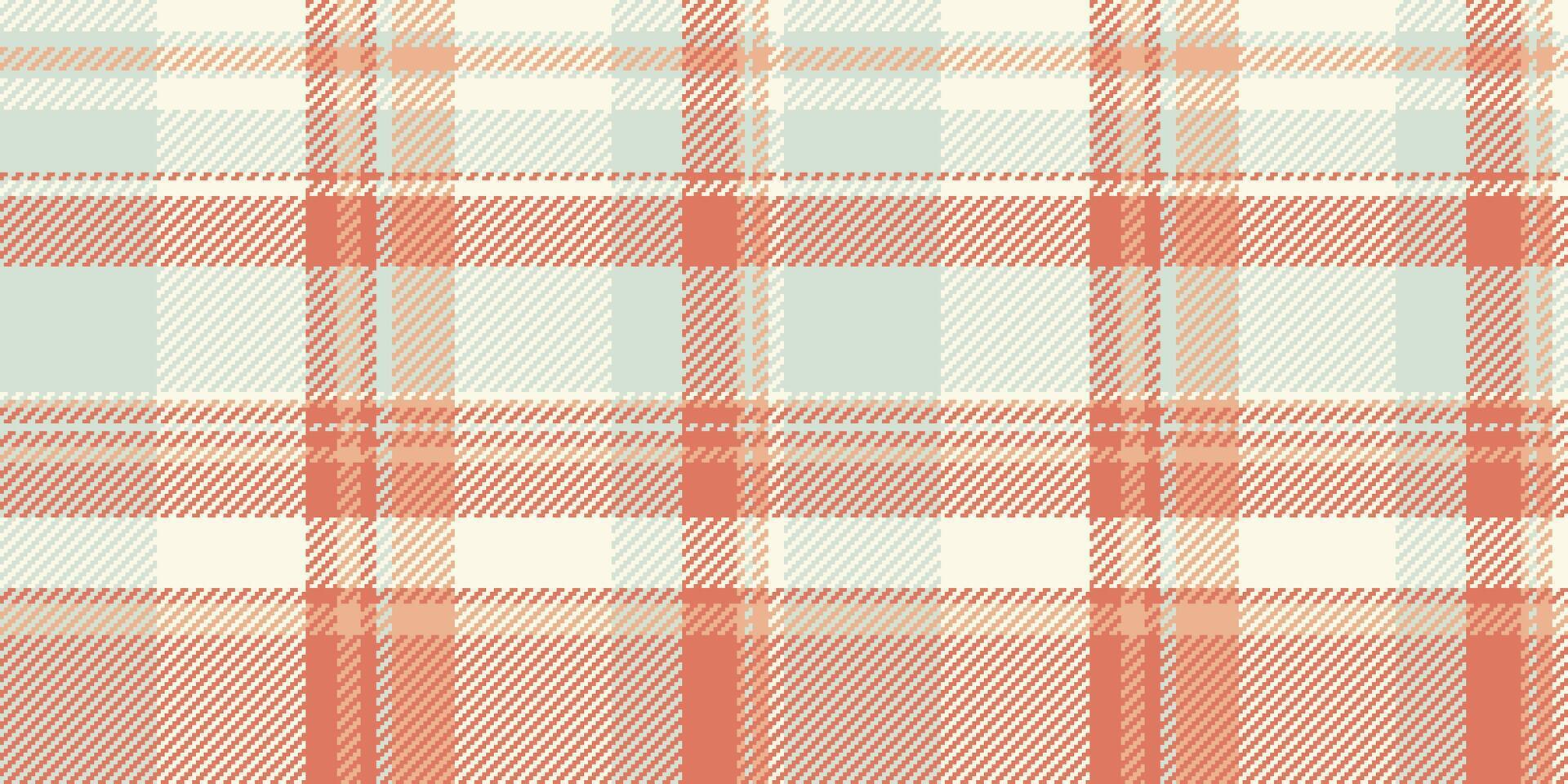 Paint background fabric , mosaic seamless tartan pattern. Merry christmas textile plaid texture check in old lace and red colors. vector