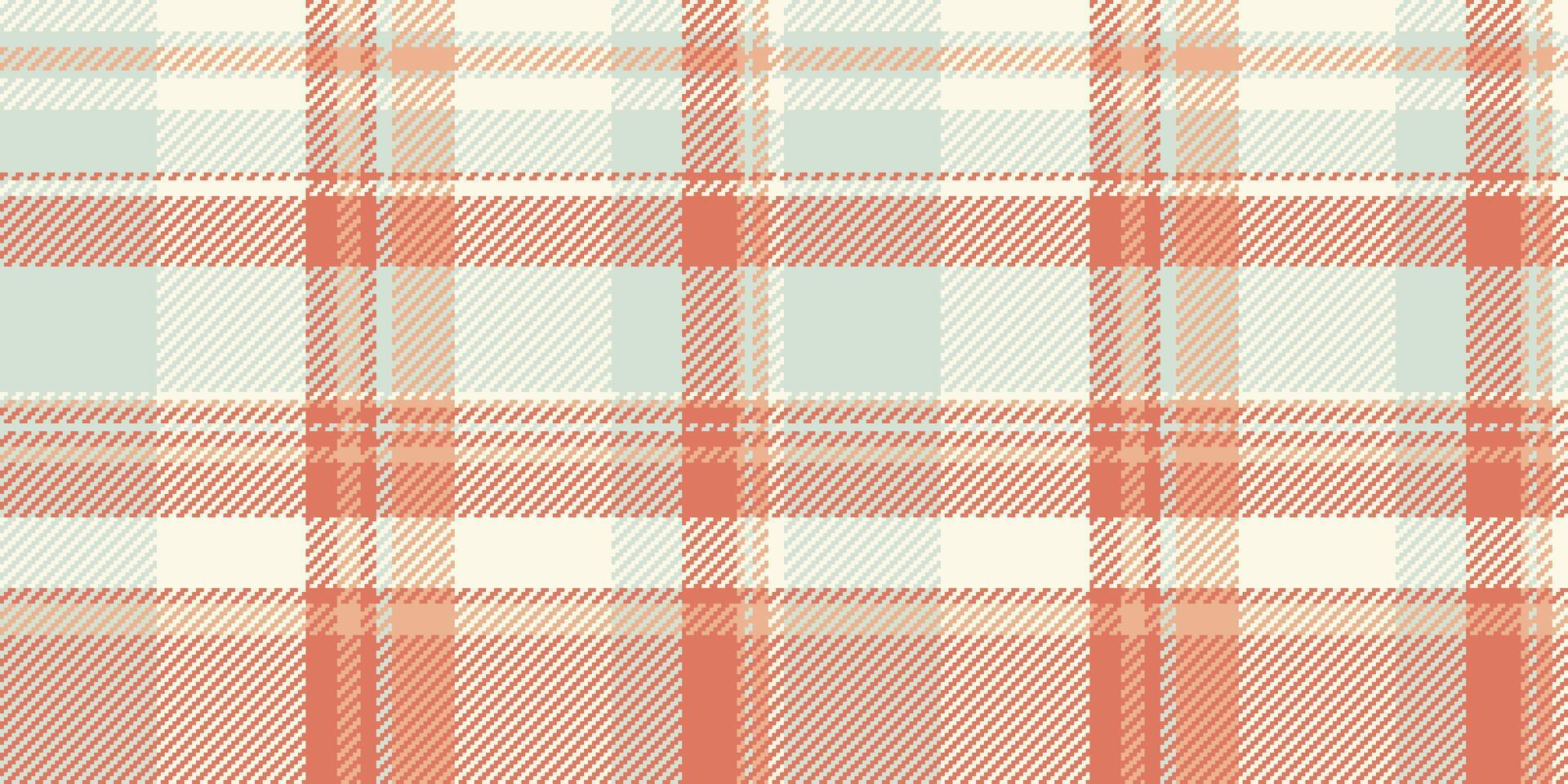 Paint background fabric , mosaic seamless tartan pattern. Merry christmas textile plaid texture check in old lace and red colors. vector