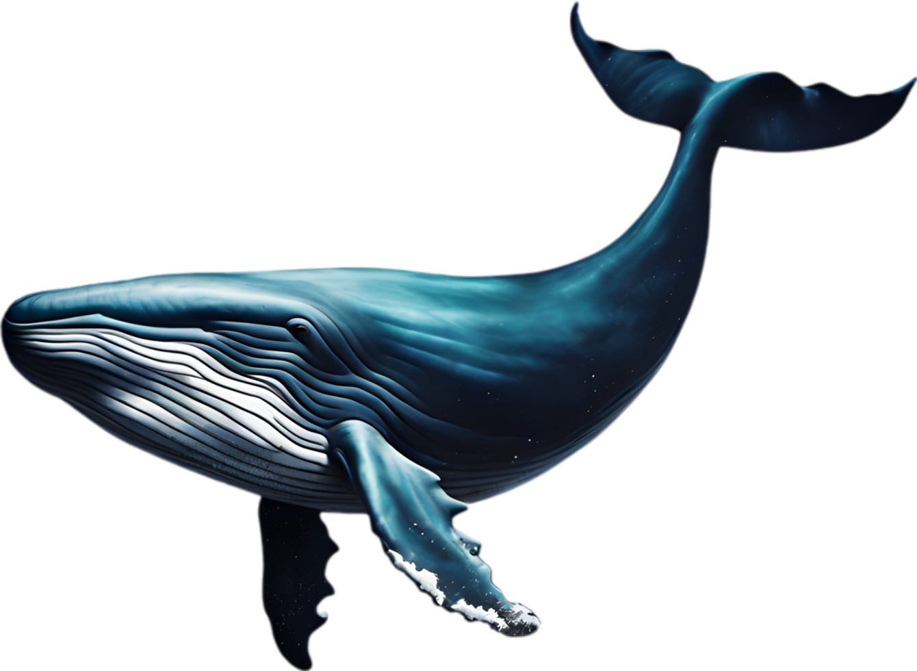 Close-up painting of a whale. Ai-Generated png