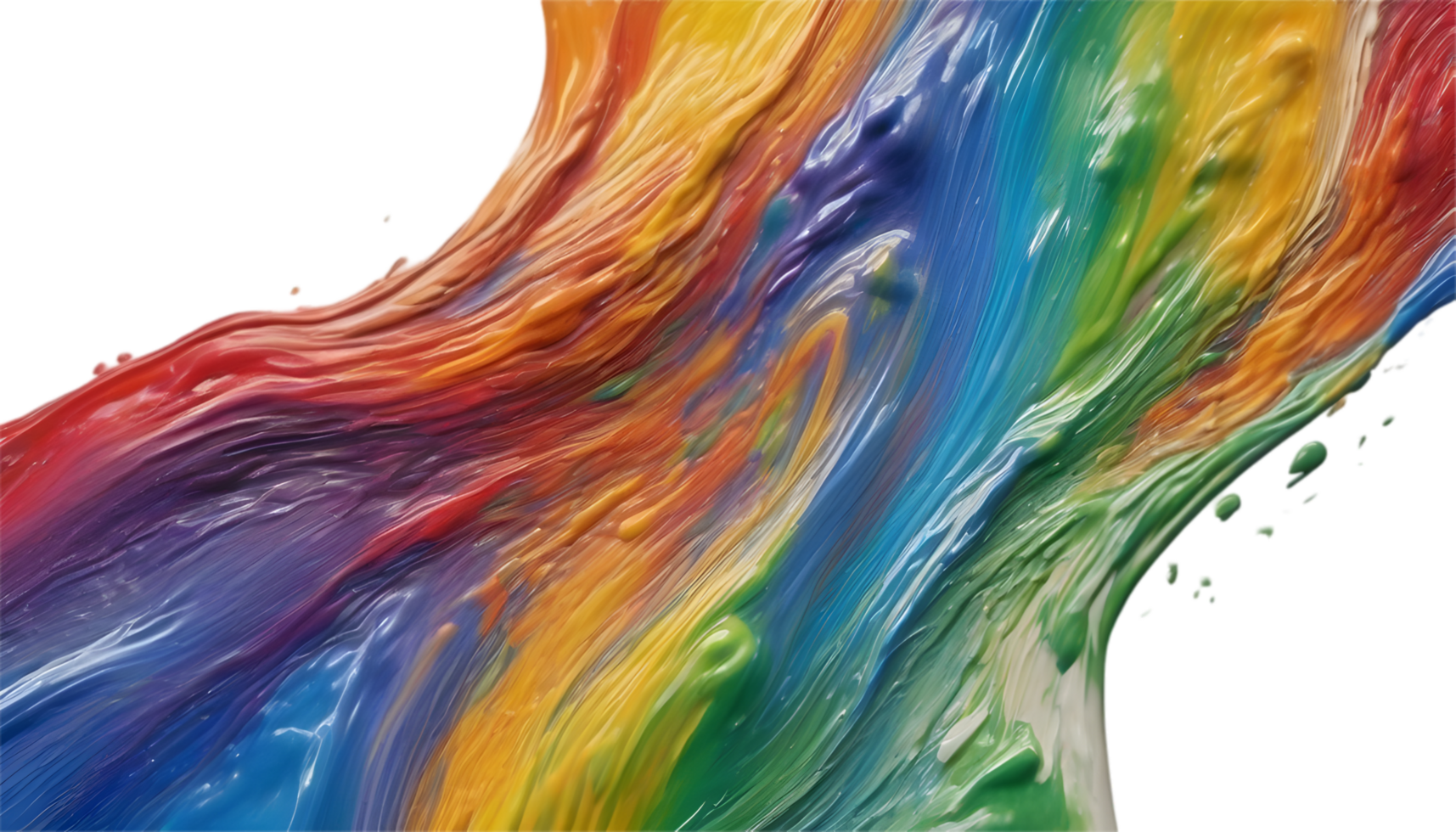Rainbow wave oil painting using brush technique. Ai-Generated png
