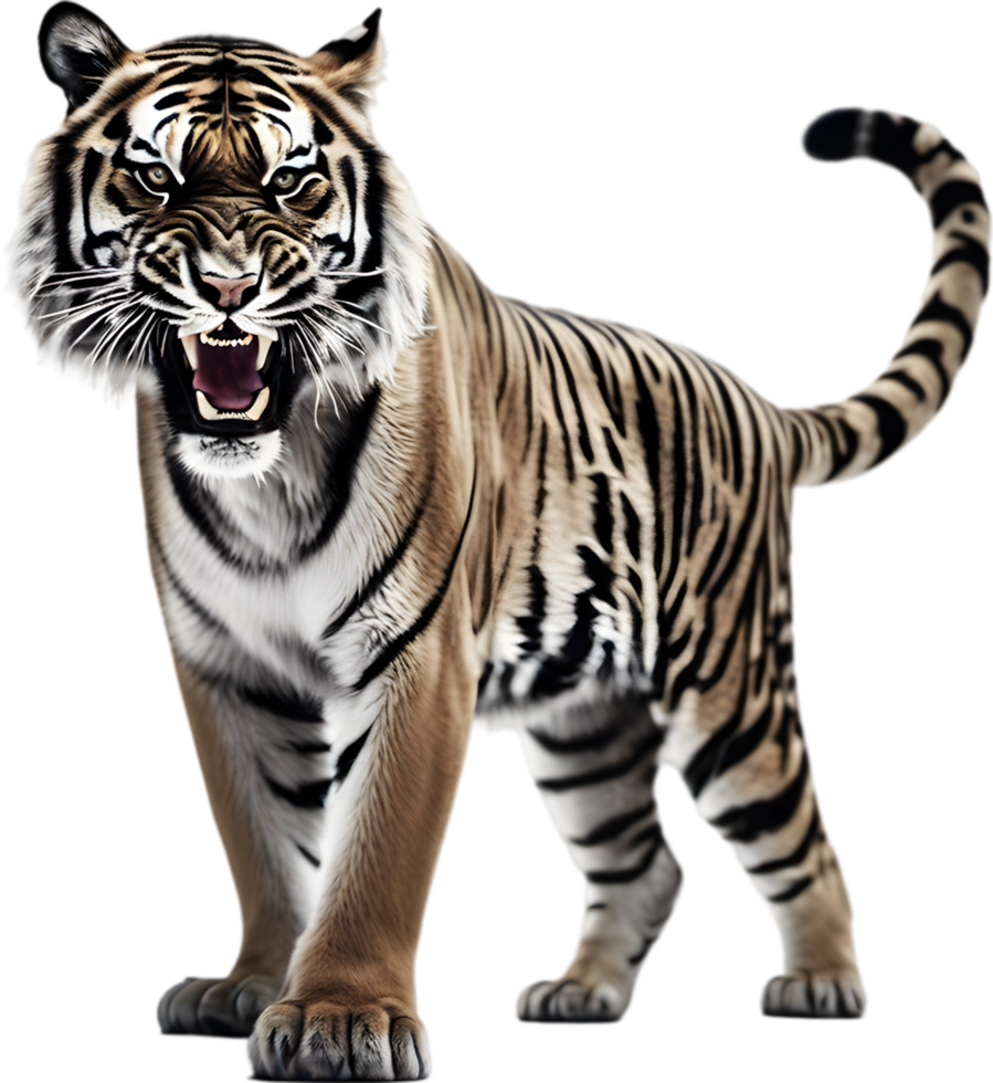 Close-up painting of a tiger. Ai Generate png
