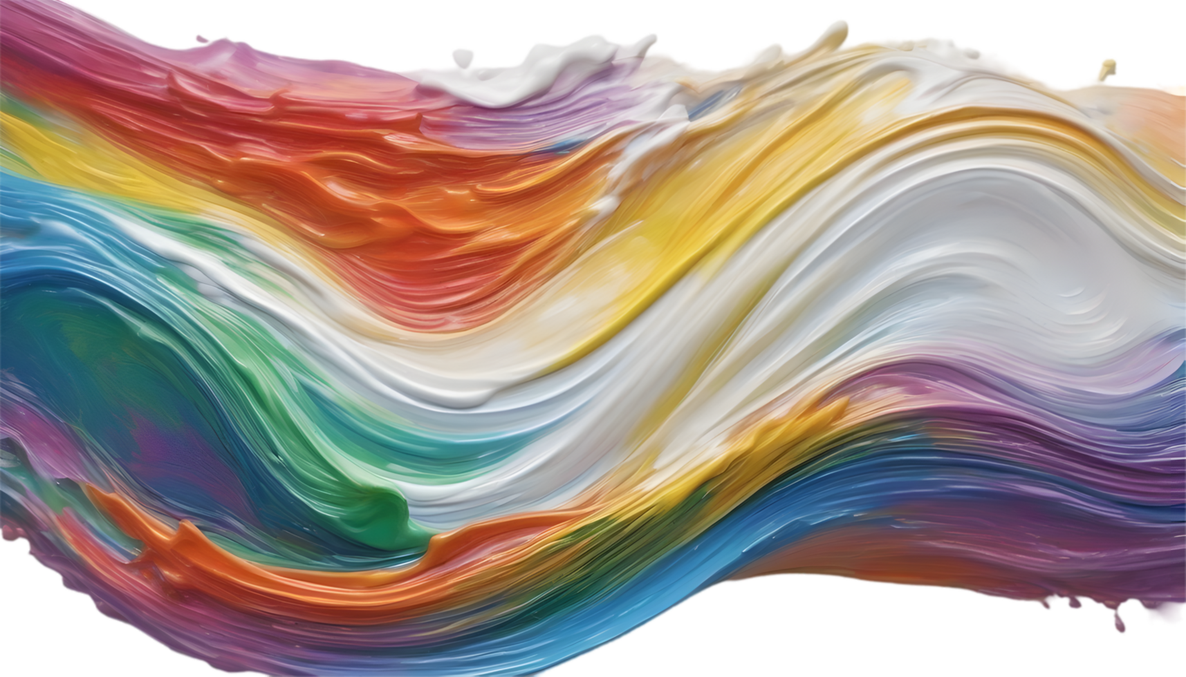 Rainbow wave oil painting using brush technique. Ai-Generated png