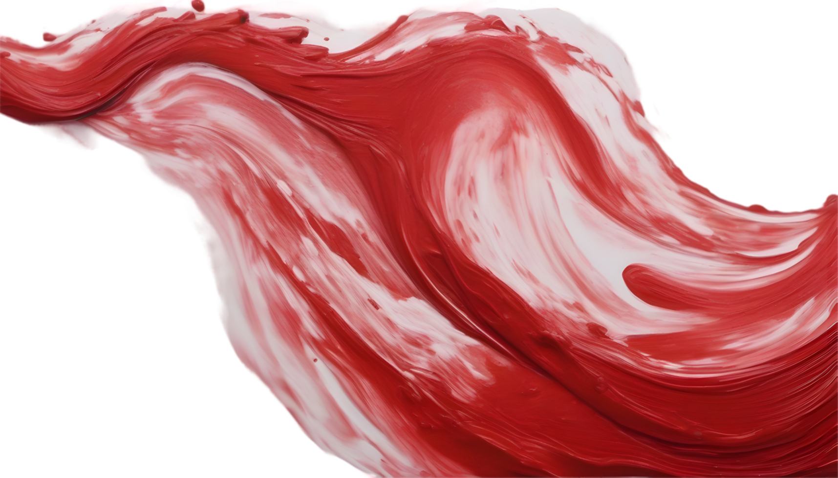 Red wave oil painting using brush technique. Ai-Generated png