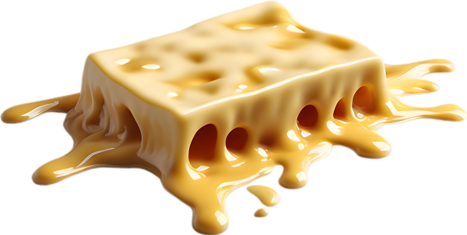 Picture of delicious-looking melted cheese. Ai-Generated png