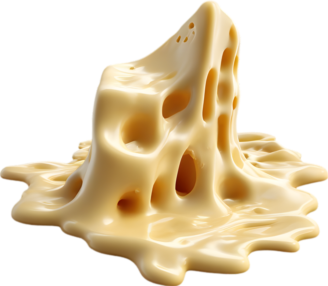 Picture of delicious-looking melted cheese. Ai-Generated png