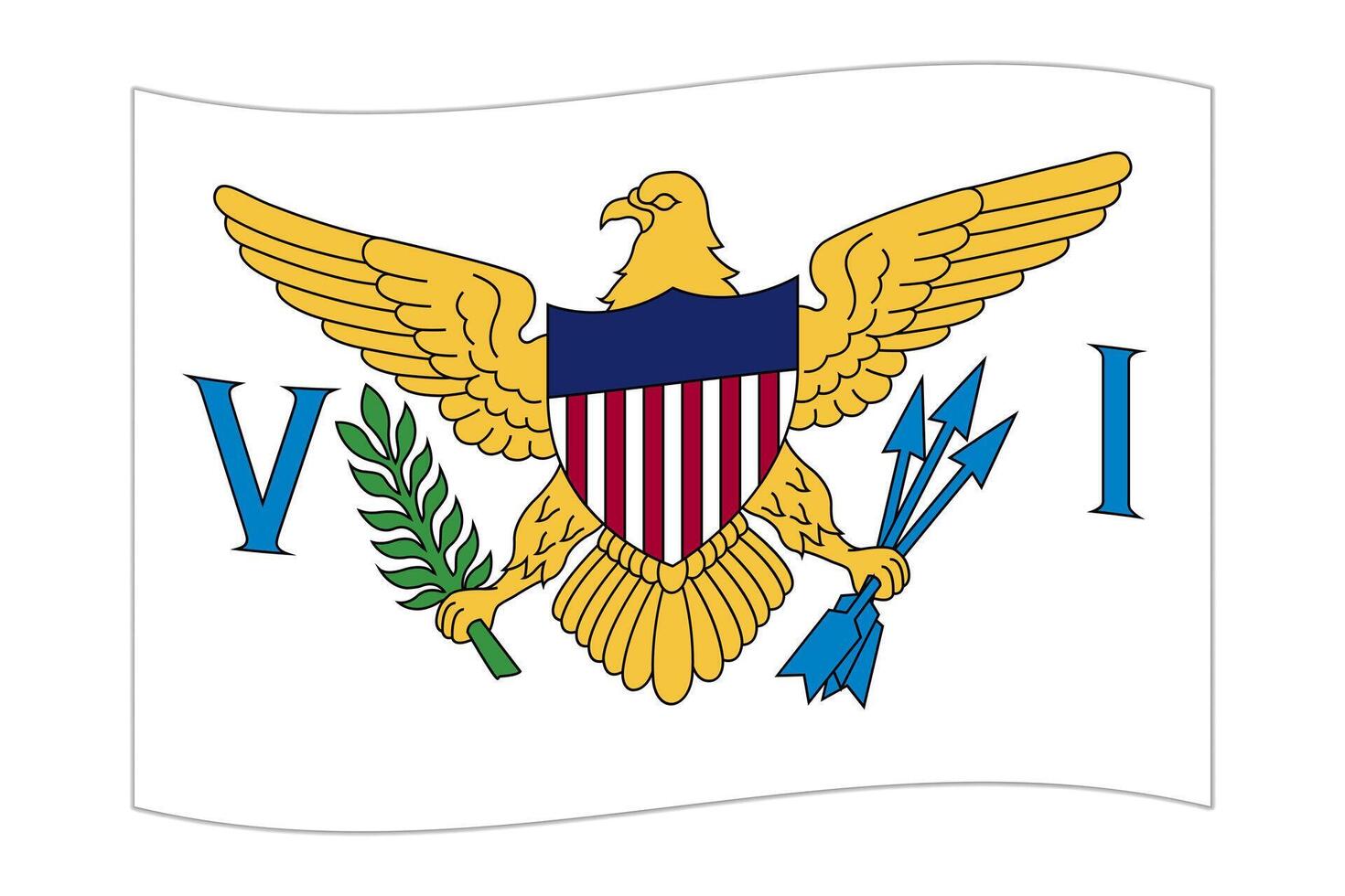 ondulación bandera de el país Virgen islas ilustración. vector