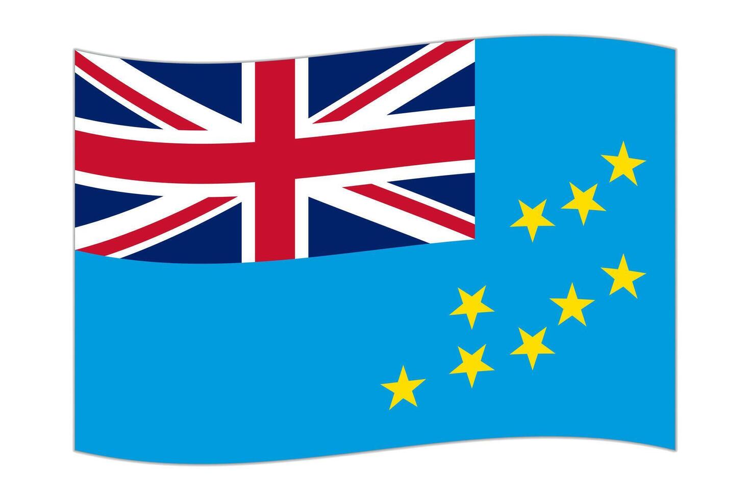 Waving flag of the country Tuvalu. illustration. vector