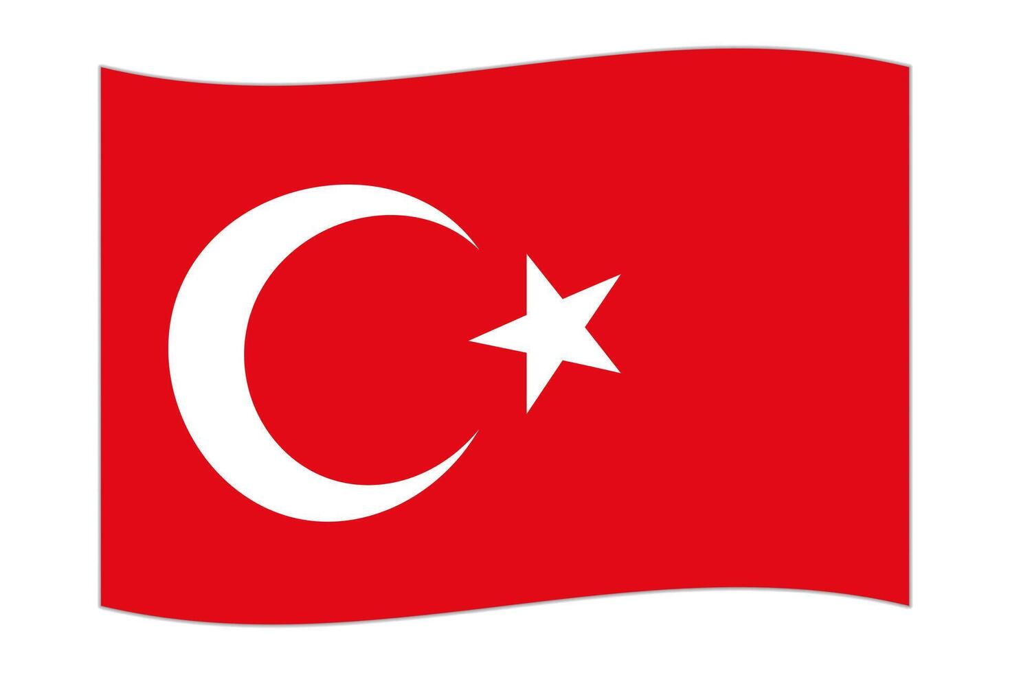 Waving flag of the country Turkey. illustration. vector