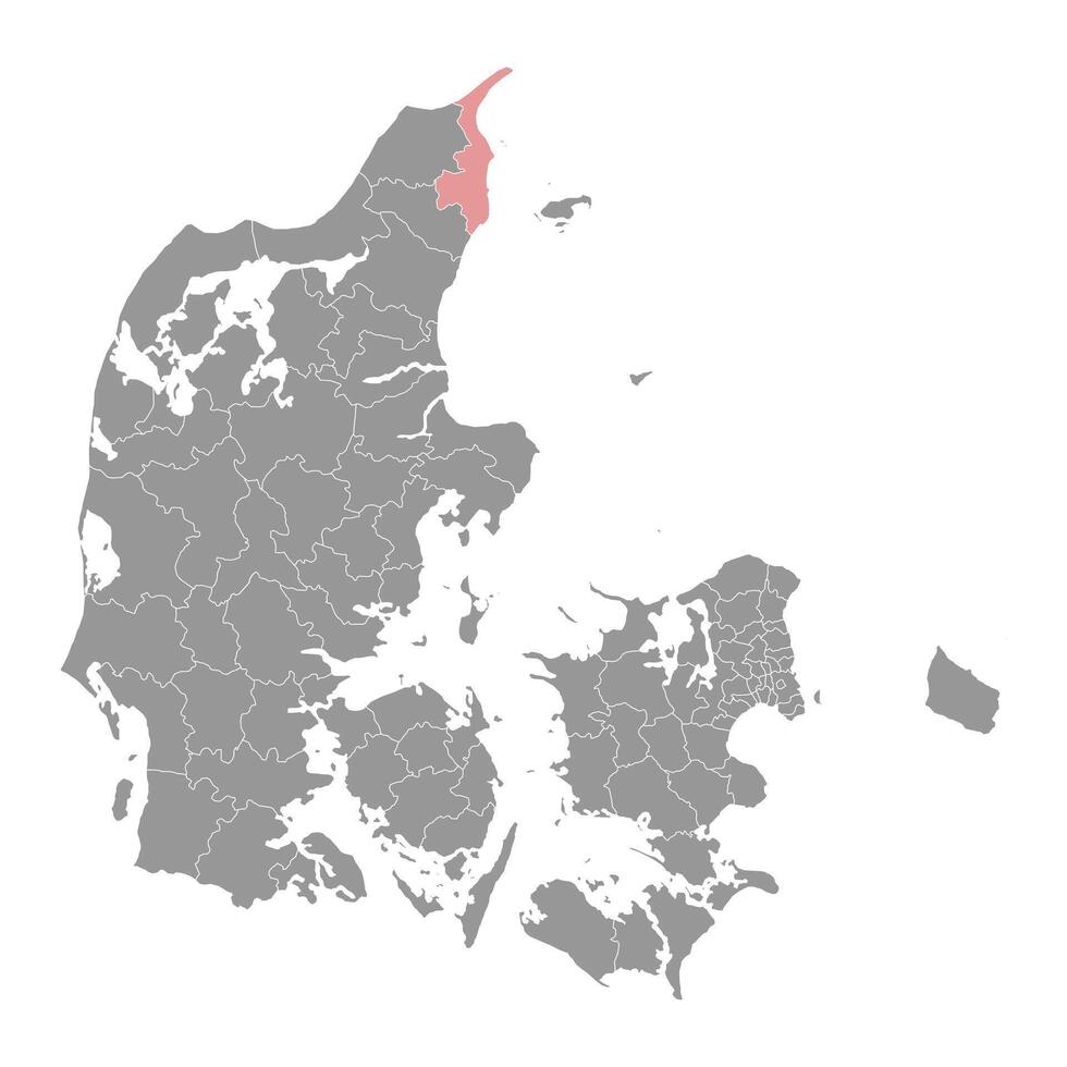 Frederikshavn Municipality map, administrative division of Denmark. illustration. vector