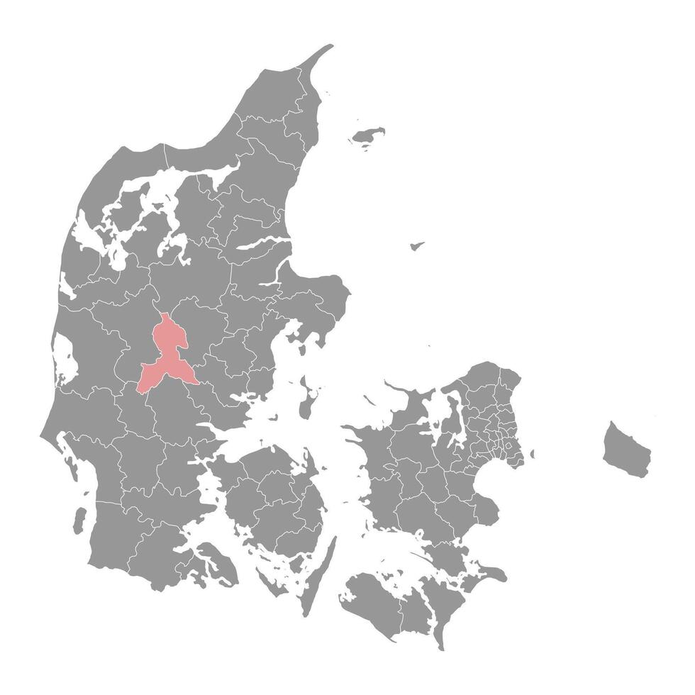 Ikast Brande map, administrative division of Denmark. illustration. vector