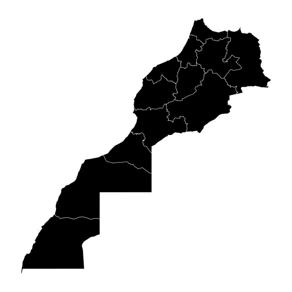 Morocco map with administrative divisions. illustration. vector