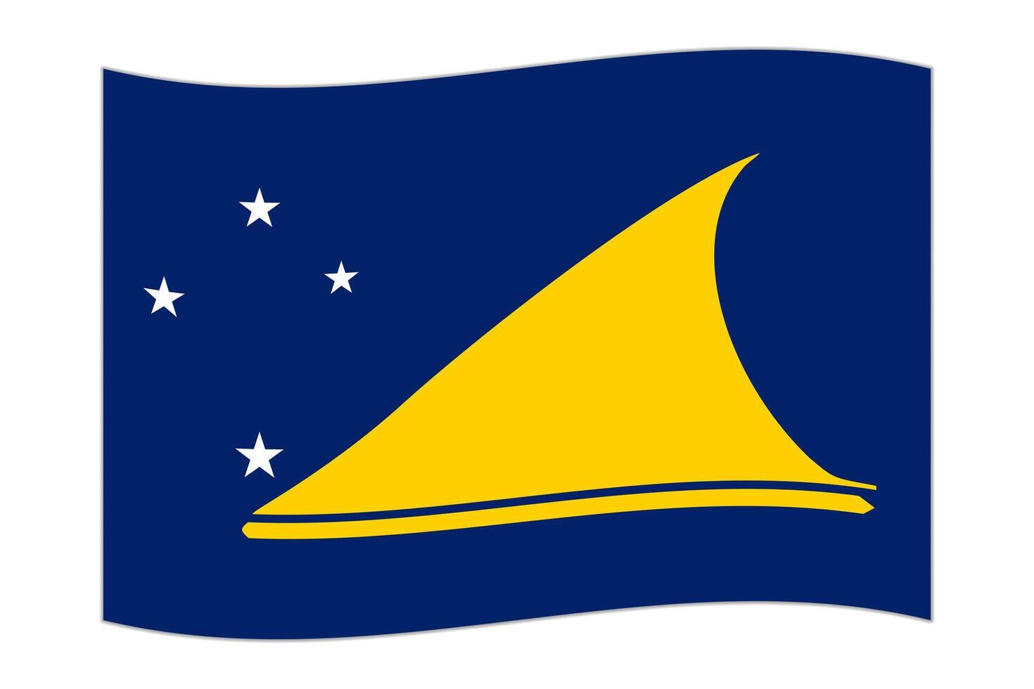 Waving flag of the country Tokelau. illustration. vector