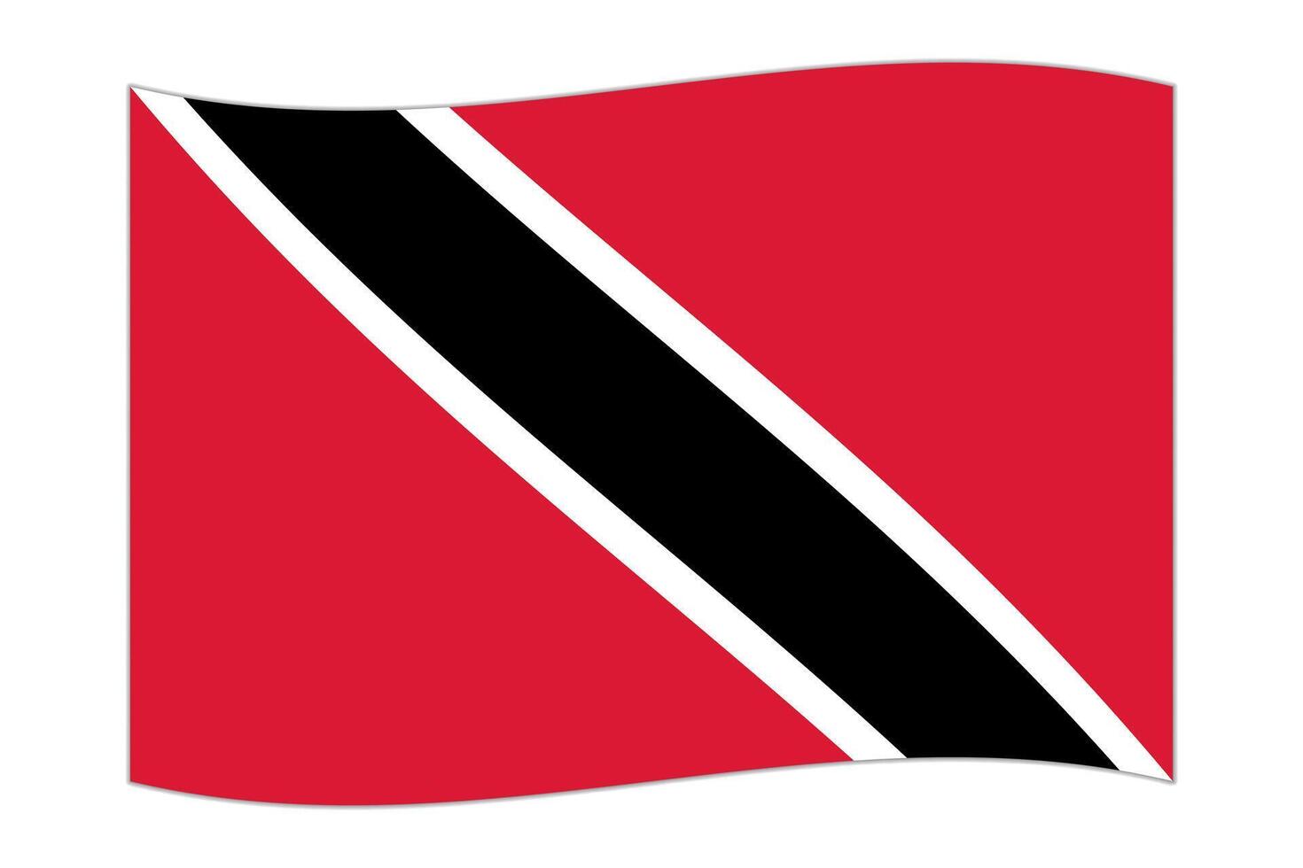 Waving flag of the country Trinidad and Tobago. illustration. vector