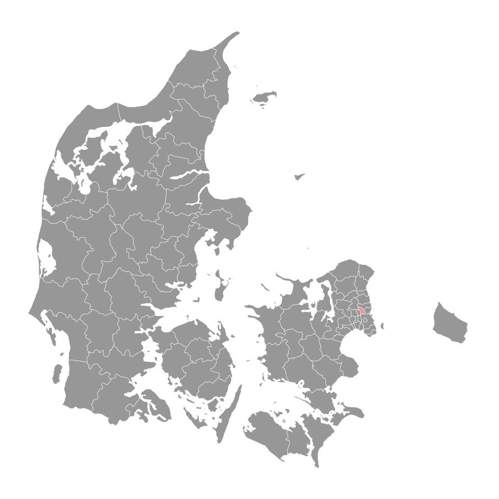 gladsaxe municipio mapa, administrativo división de Dinamarca. ilustración. vector