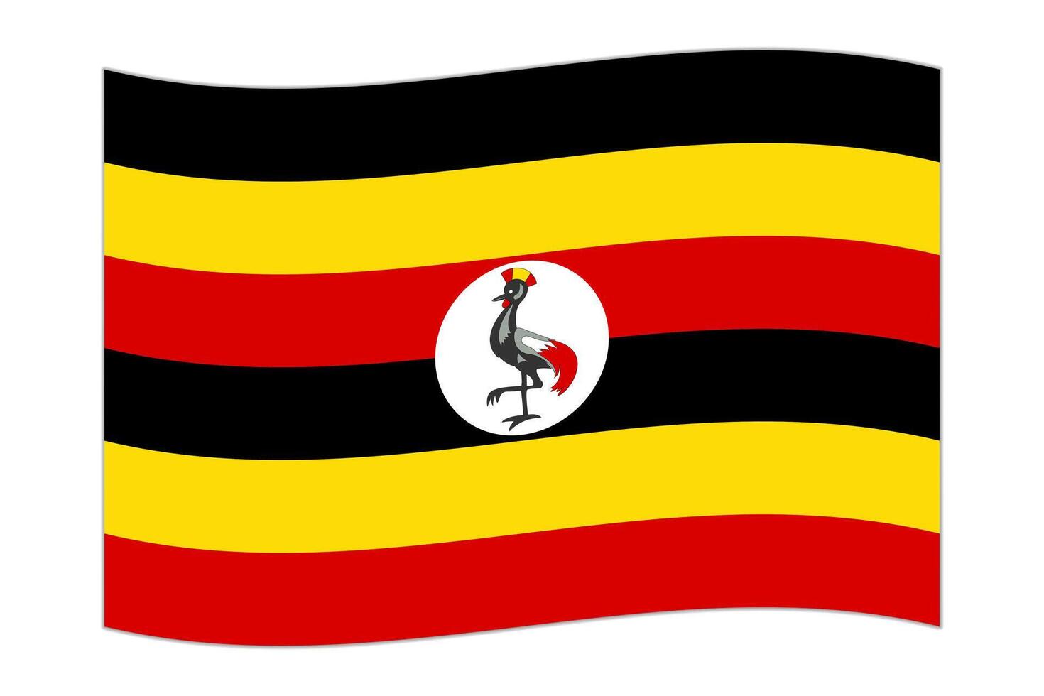 ondulación bandera de el país Uganda. ilustración. vector