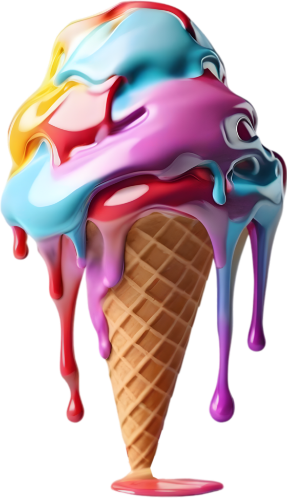 Picture of delicious-looking melted ice cream. AI-Generated png