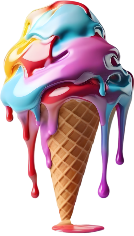 image de délicieux fondu la glace crème. généré par ai png