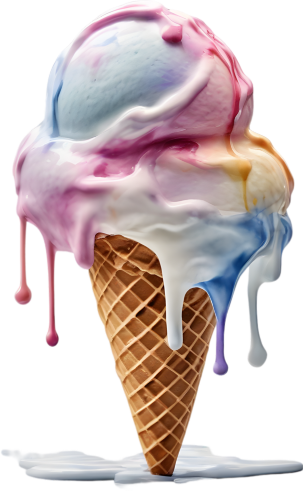 Picture of delicious-looking melted ice cream. AI-Generated png