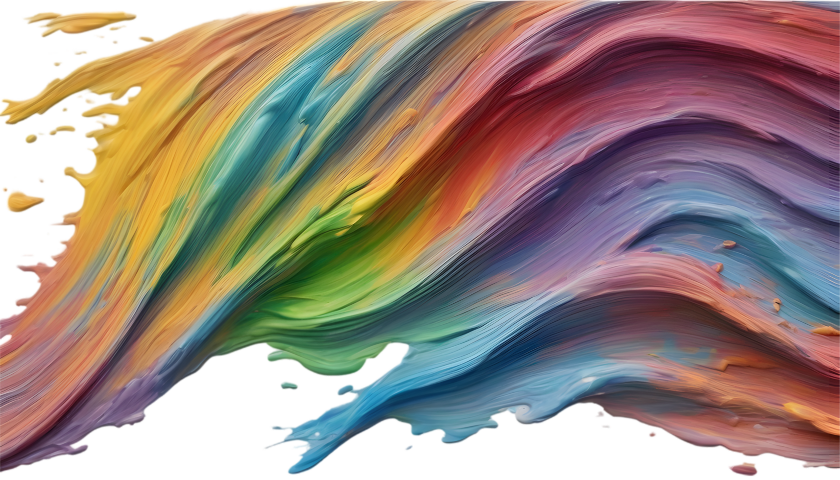Rainbow wave oil painting using brush technique. Ai-Generated png
