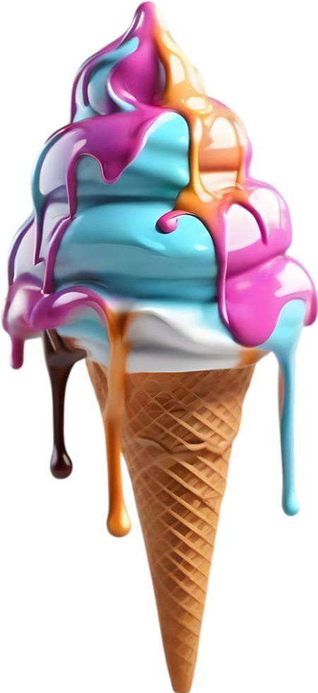 Picture of delicious-looking melted ice cream. AI-Generated png