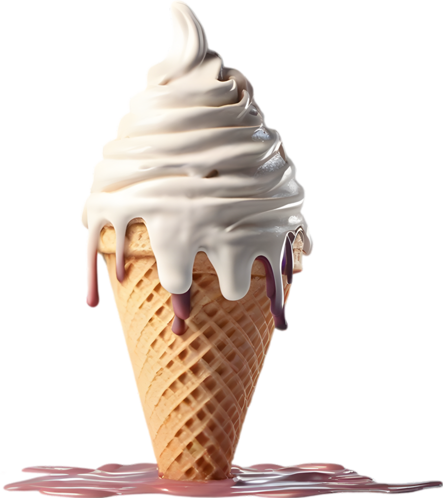 Picture of delicious-looking melted ice cream. AI-Generated png