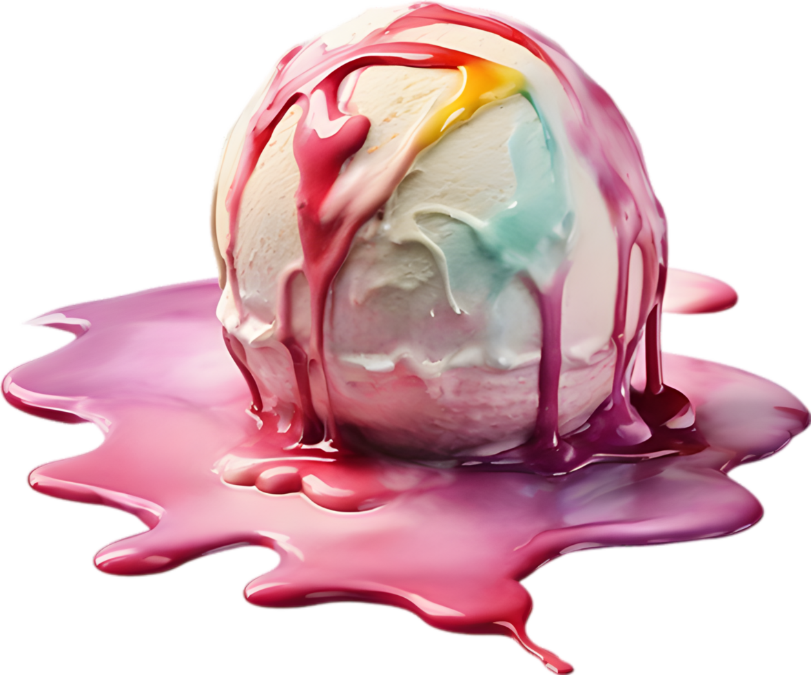 Picture of delicious-looking melted ice cream. AI-Generated png