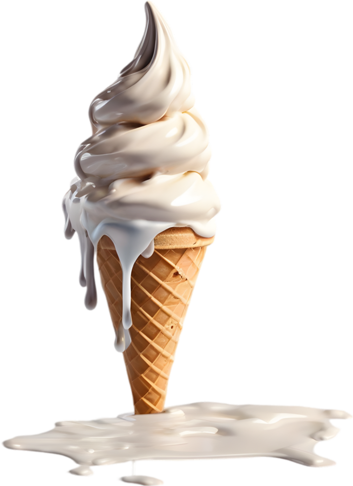 Picture of delicious-looking melted ice cream. AI-Generated png