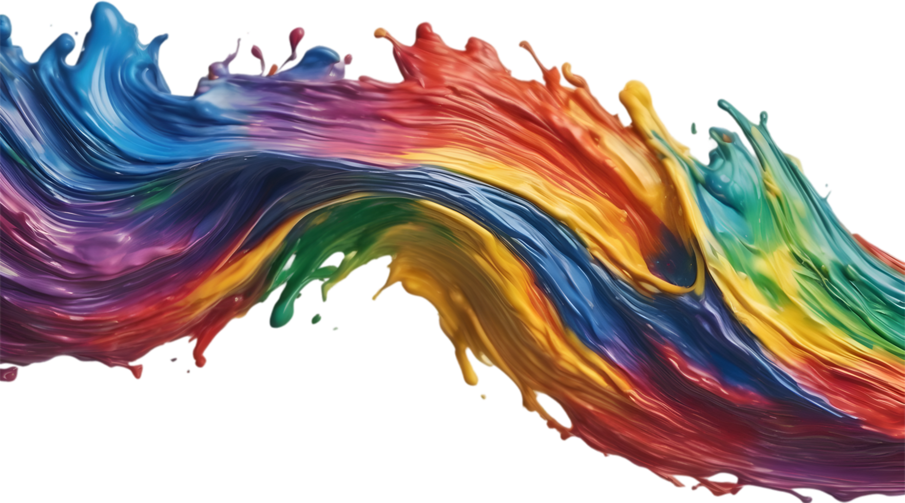 Rainbow wave oil painting using brush technique. Ai-Generated png