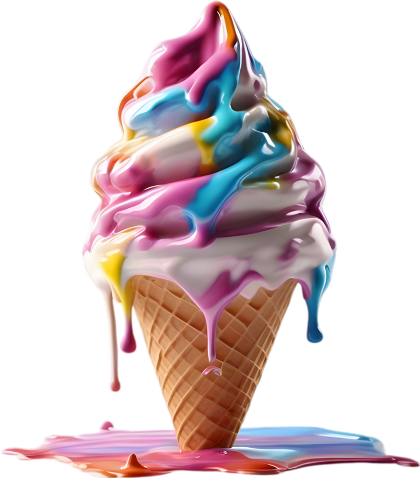 Picture of delicious-looking melted ice cream. AI-Generated png