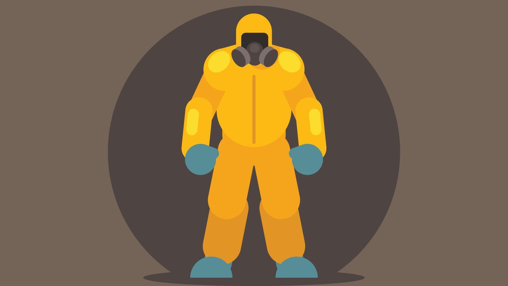 medical isolation protective suit for nuclear and medical events illustration vector