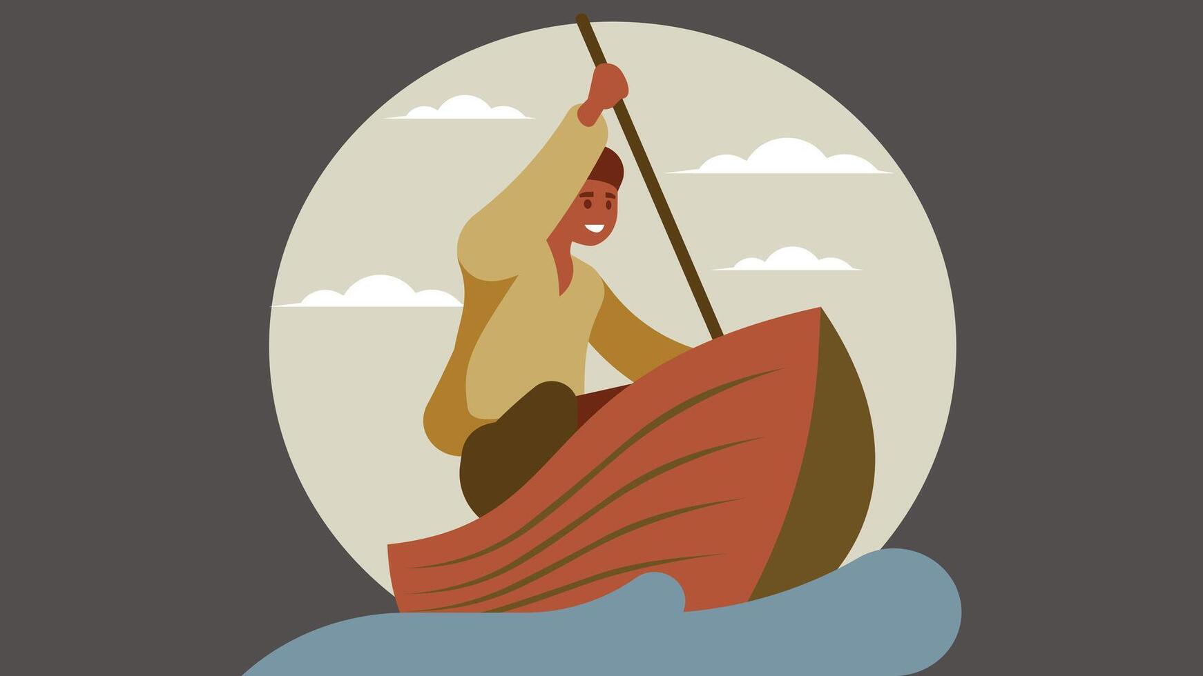 person doing rafting sports and activities illustration vector