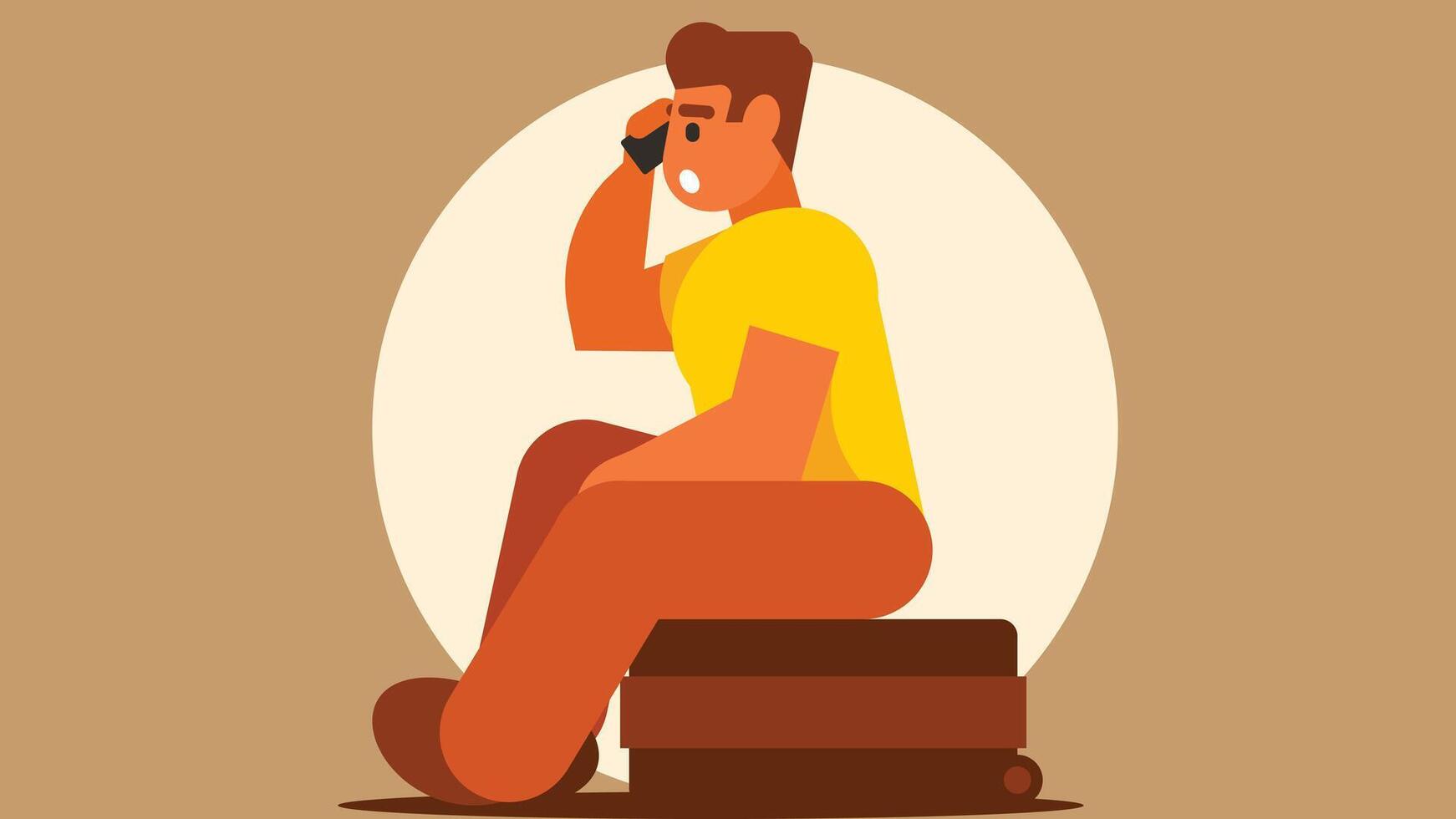 person talking on the phone illustration vector