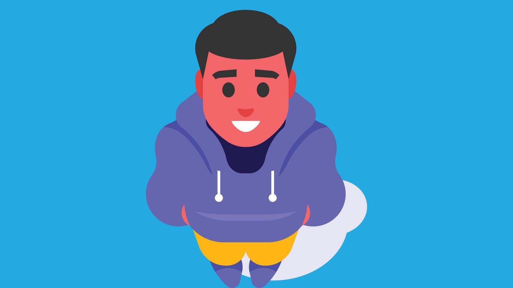 Positive and successful Person is happy air top view shot from sky illustration vector