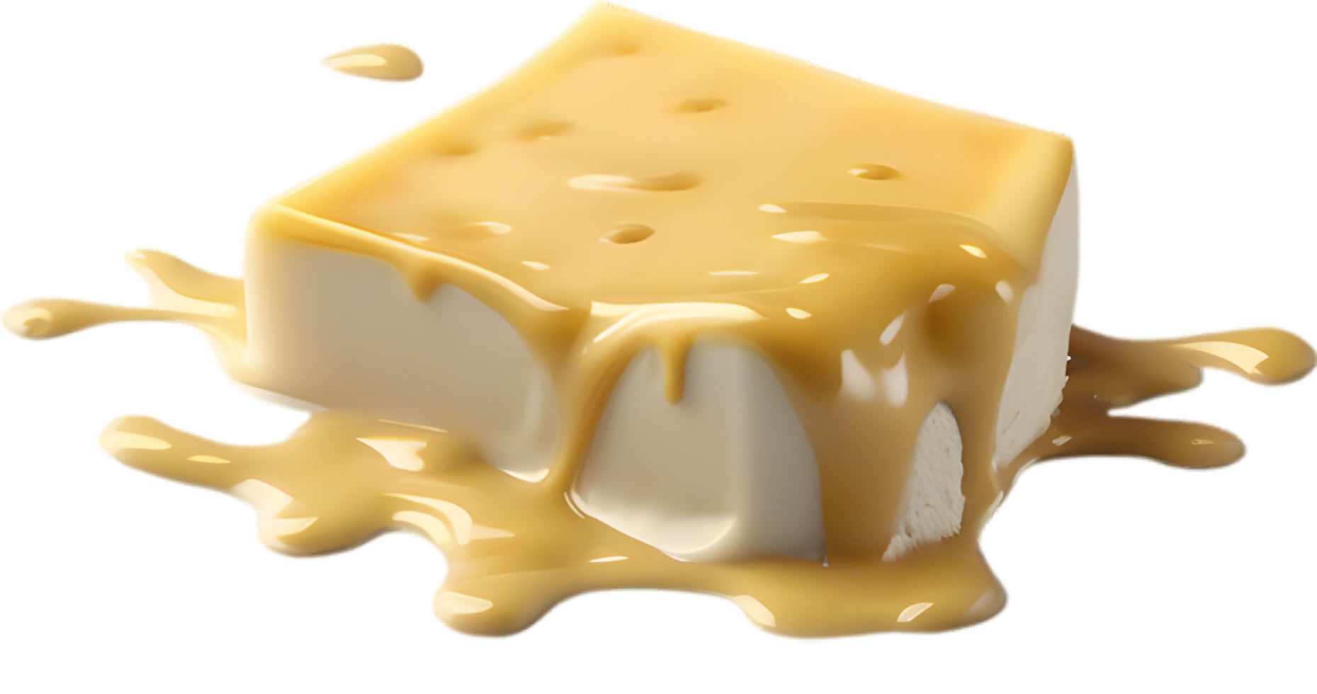 Picture of delicious-looking melted cheese. Ai-Generated png